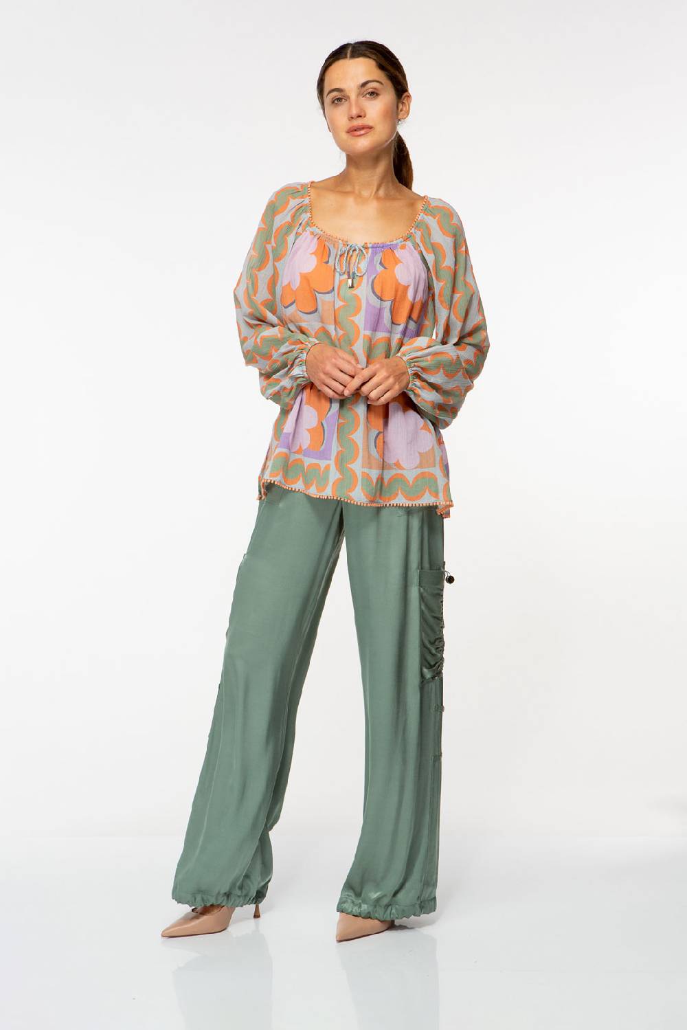 IVI GmbH CHECKED FLOWER Baumwollbluse mit Print multicolor Angebote