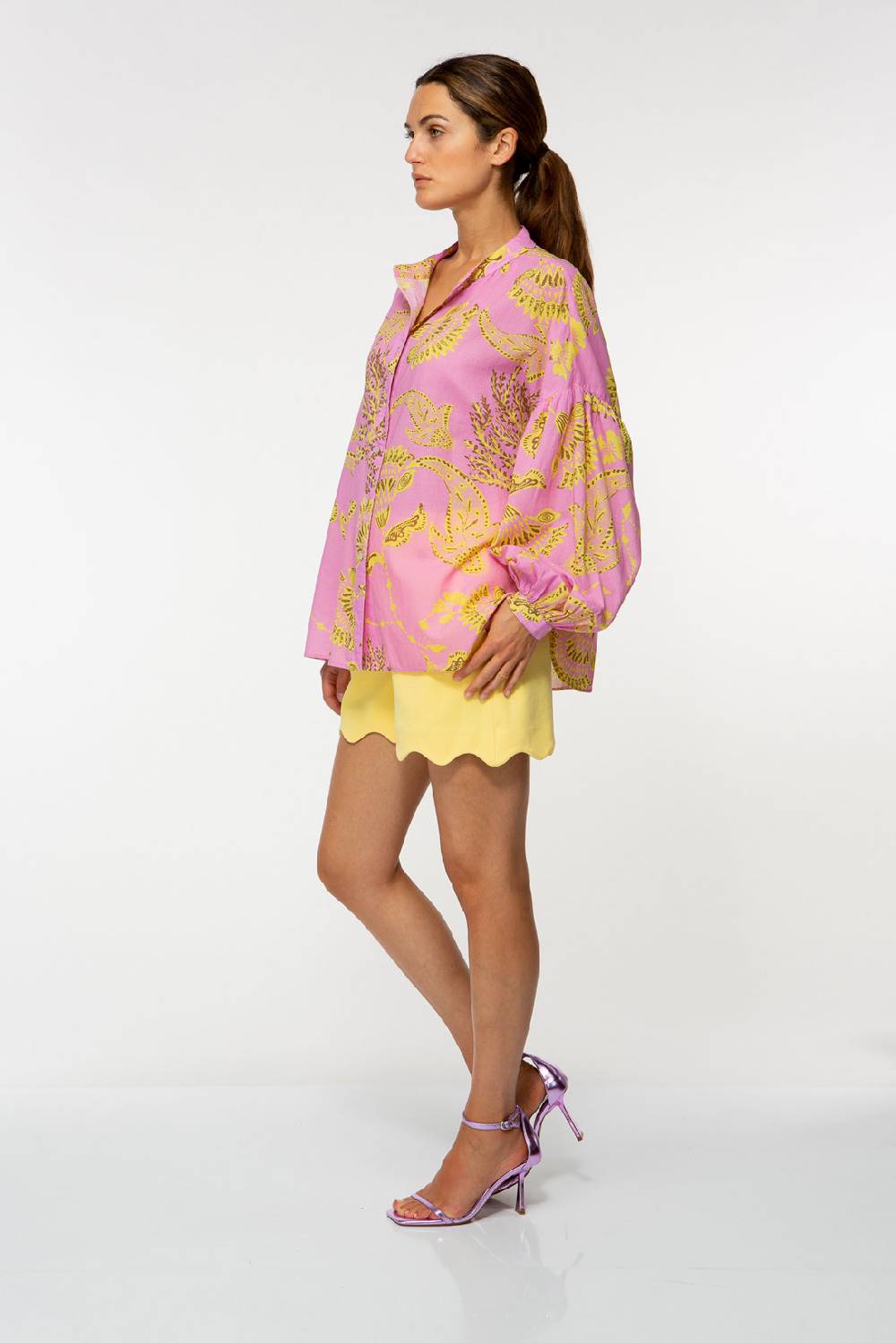 IVI GmbH CORAL FLOWER Baumwollbluse mit Print pink Fabrikpreis