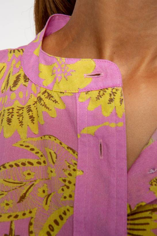 IVI GmbH CORAL FLOWER Baumwollbluse mit Print pink Fabrikpreis