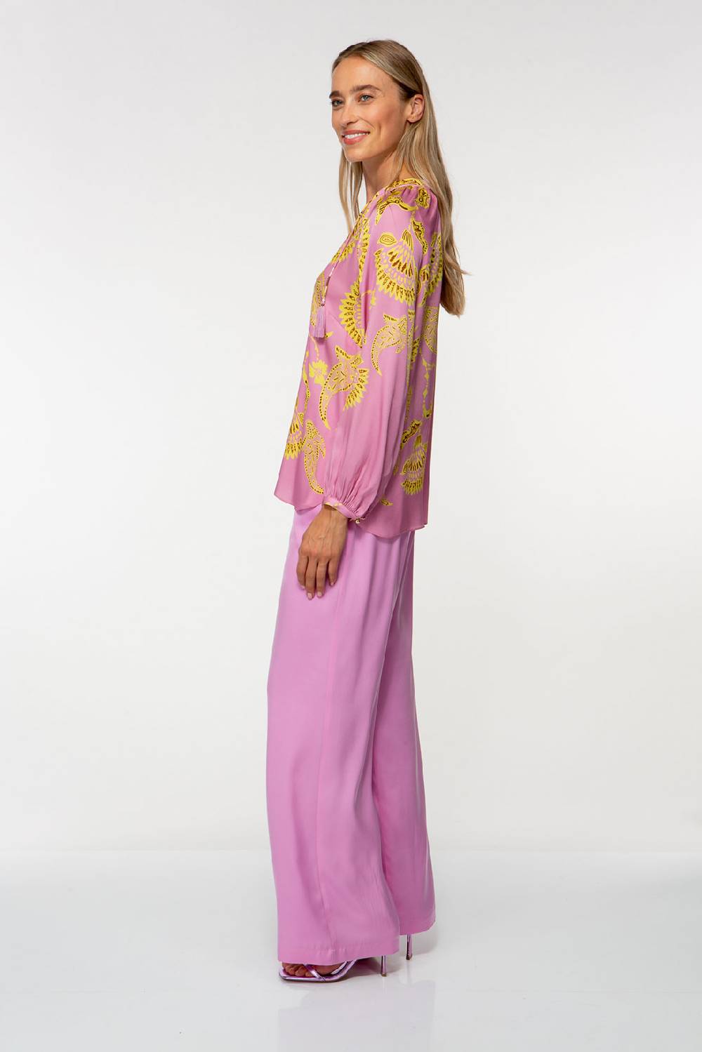 IVI GmbH CORAL FLOWER Seidenbluse mit Print pink Sonderangebot