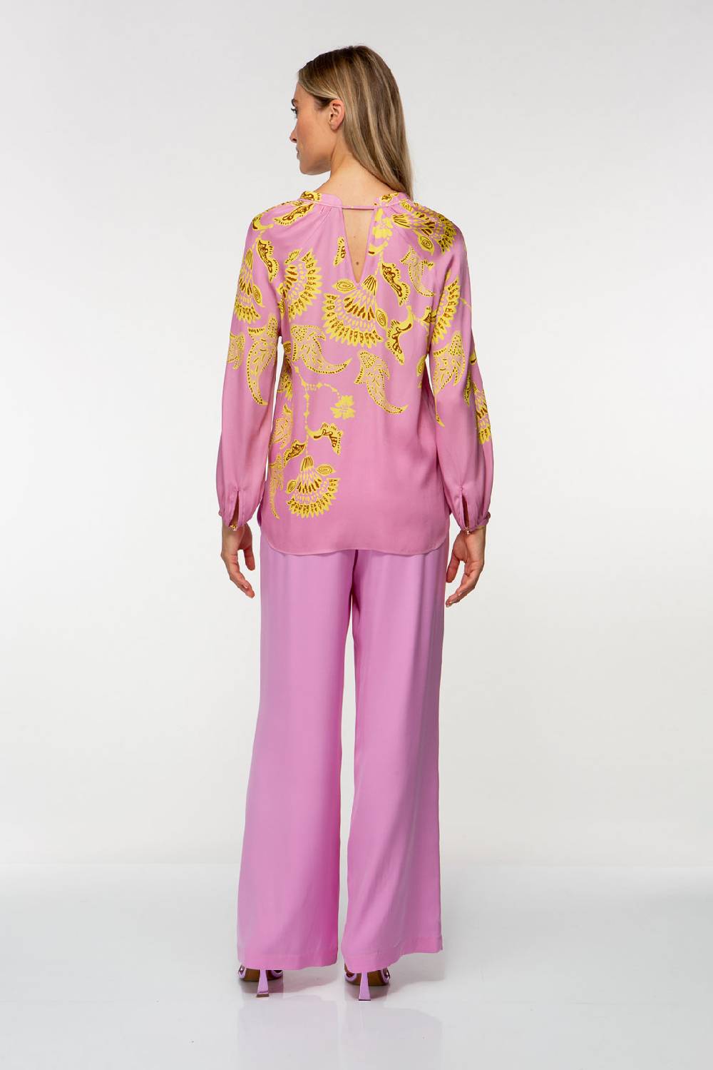 IVI GmbH CORAL FLOWER Seidenbluse mit Print pink Sonderangebot