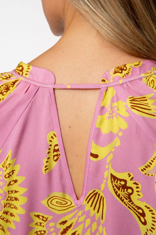 IVI GmbH CORAL FLOWER Seidenbluse mit Print pink Sonderangebot