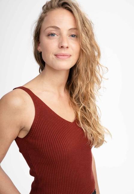 Melawear V-Neck Strick Top RHADA Schlussverkauf