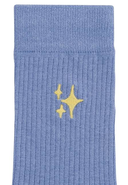 Melawear Unisex Gerippte Socken Stickerei 1er Pack Auslauf
