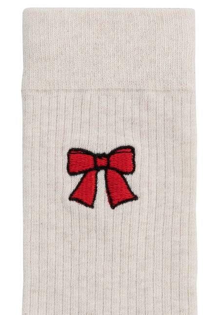 Melawear Unisex Gerippte Socken Stickerei 1er Pack Fabrikverkauf