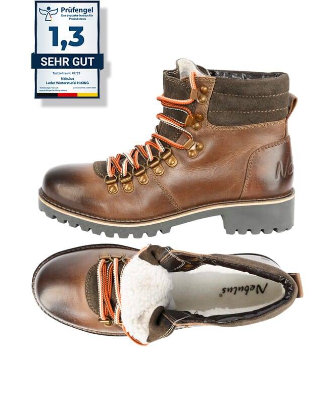 Nebulus Leder Winterstiefel HIKING Damen mit Merinowolle Auslauf