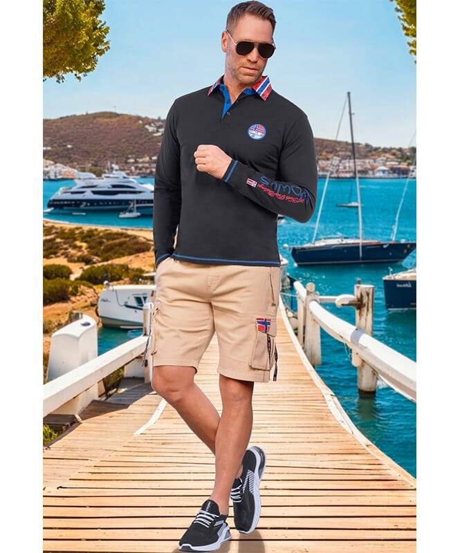 Nebulus Langarm Polo SECOND Herren Auslauf