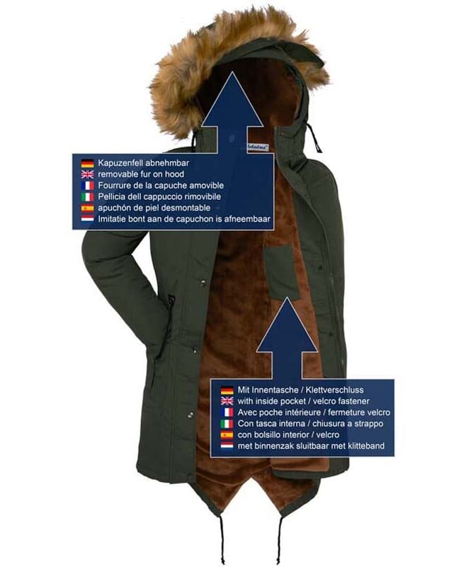 Nebulus Damenparka mit Teddyfell MILANO Damen Fabrikverkauf