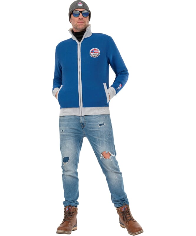 Nebulus Norweger Strickjacke mit Teddyfell STORY Herren im Angebot