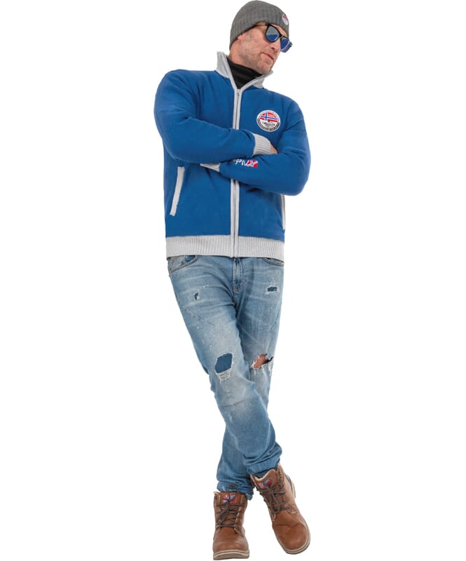 Nebulus Norweger Strickjacke mit Teddyfell STORY Herren im Angebot