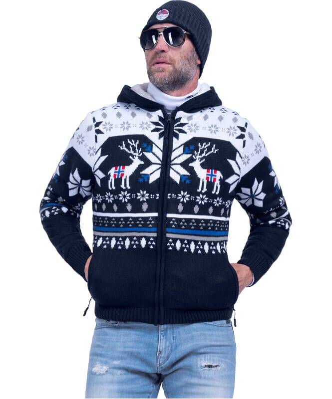 Nebulus Norweger Jacke Hoody mit Teddyfell NORON Herren Blitzverkäufe