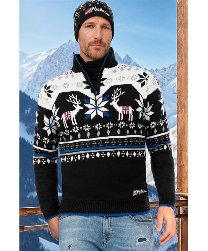 Nebulus Norweger Strickpulli mit Teddyfell FRIA Herren Kostenlose Rückgabe
