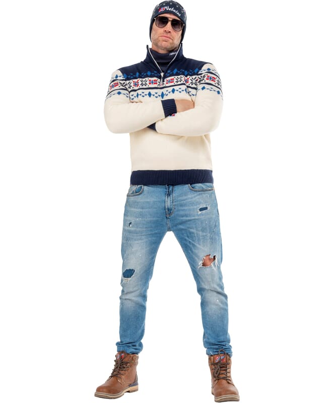 Nebulus Norweger Strickpulli mit Teddyfell STEEN Herren Fabrikverkauf