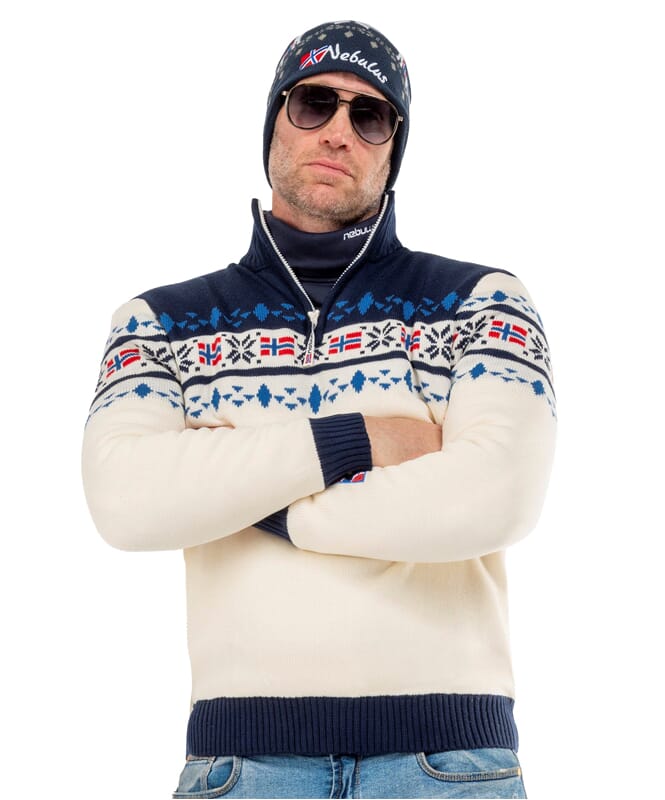 Nebulus Norweger Strickpulli mit Teddyfell STEEN Herren Fabrikverkauf