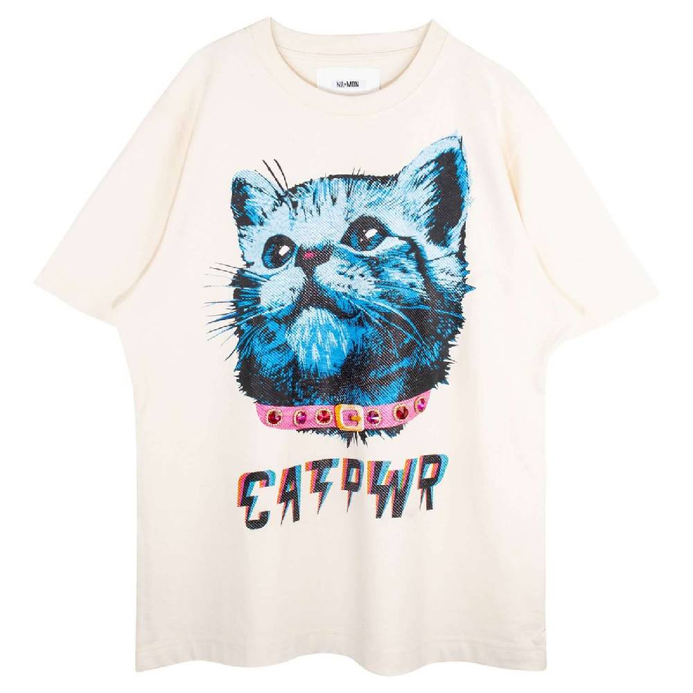NIL+MON Oversize Tee "Cat PWR" Blitzverkäufe