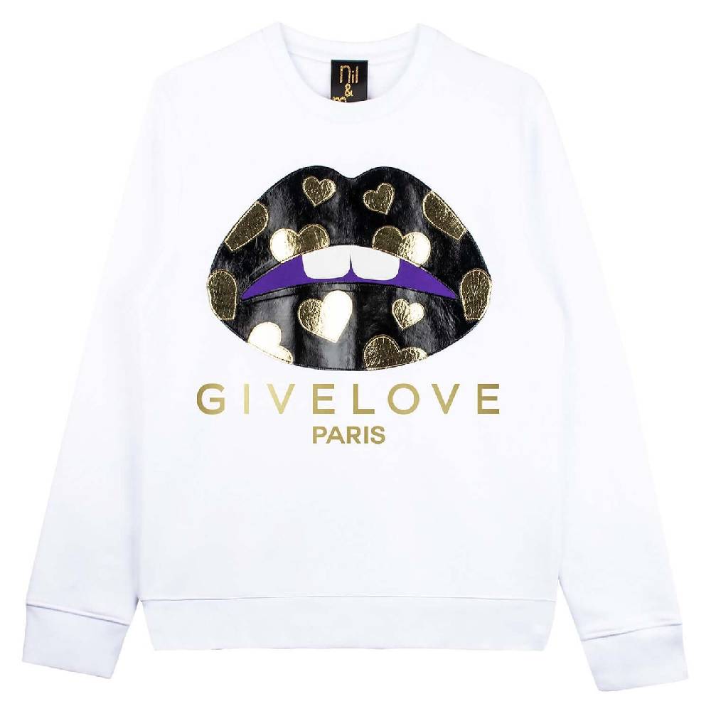 NIL+MON Sweatshirt "Givelove Black" Fabrikverkauf