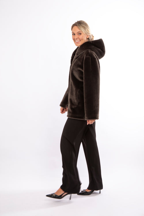 Petite M. Kunstfell Jacke in Dunkel-Oliv Angebote