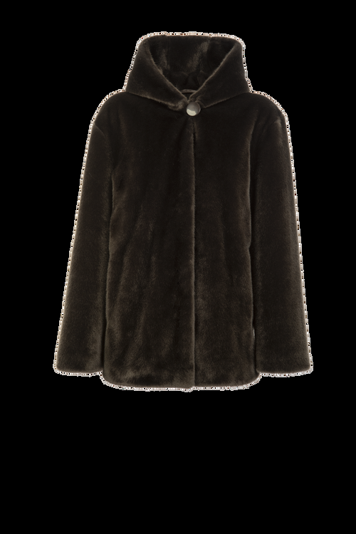 Petite M. Kunstfell Jacke in Dunkel-Oliv Angebote
