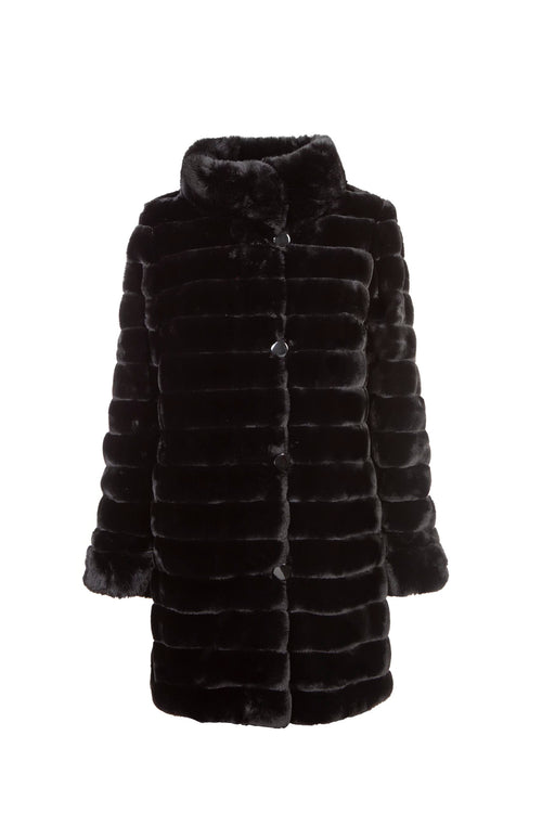 Petite M. Kunstpelz Jacke zum Wenden Schwarz Günstiger Verkauf