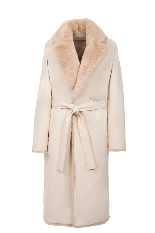 Petite M. Kunstfell Trenchcoat zum Wenden in Creme Meist gekauft