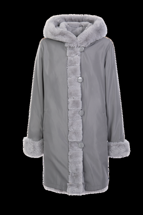Petite M. Kunstfell WendeJacke in Platinum Grau Online