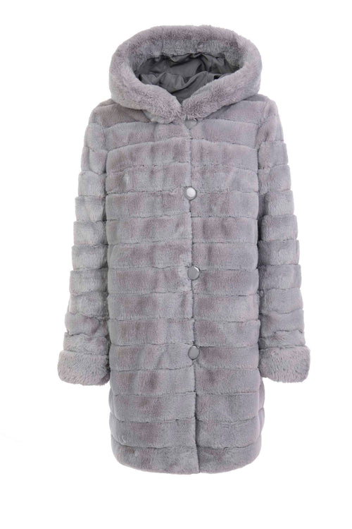Petite M. Kunstfell WendeJacke in Platinum Grau Online