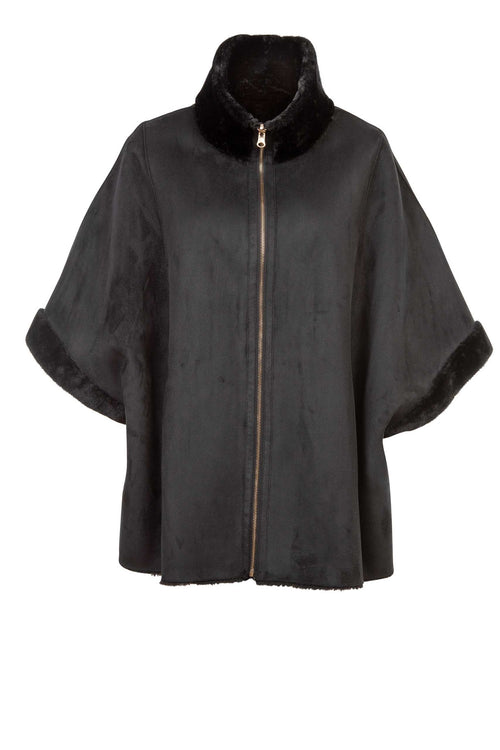 Petite M. Cape zum Wenden in Lammfell Imitat Schwarz Angebote