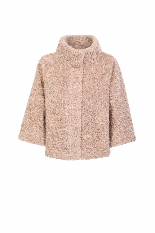 Petite M. Teddyfell Kurze Jacke in Beige Schlussverkauf