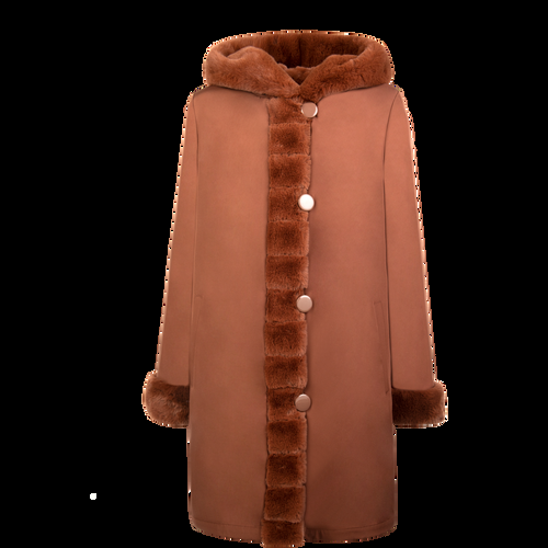 Petite M. Wendemantel mit Kapuze in Kunstfell und Microfaser, Farbe Cognac Meist gekauft