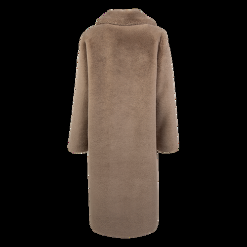 Petite M. Langer Kunstpelz Mantel in Sandfarbe Beige Verkauf