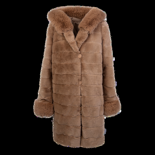 Petite M. Wendemantel mit Kapuze in Kunstfell und Microfaser, Farbe Camel Hotsell