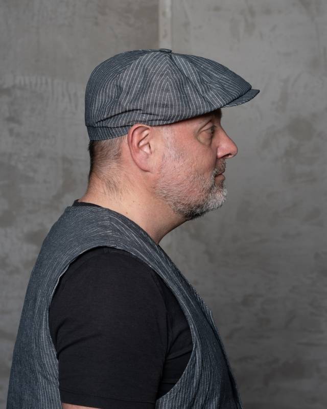 Pike Brothers 1928 Newsboy Cap grey striped linen Meist gekauft