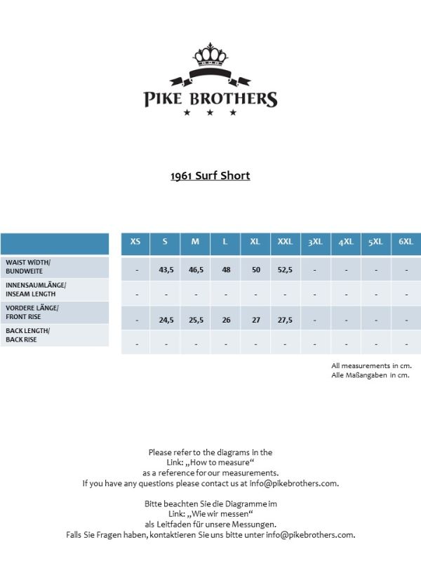 Pike Brothers 1961 Surf Short Hapuna blue