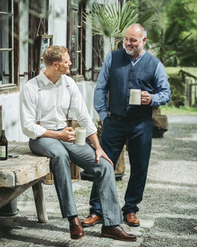Pike Brothers 1942 Hunting Pant grey striped linen JETZT KAUFEN