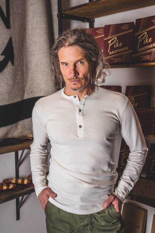 Pike Brothers 1927 Henley Shirt long sleeve ecru Meist gekauft