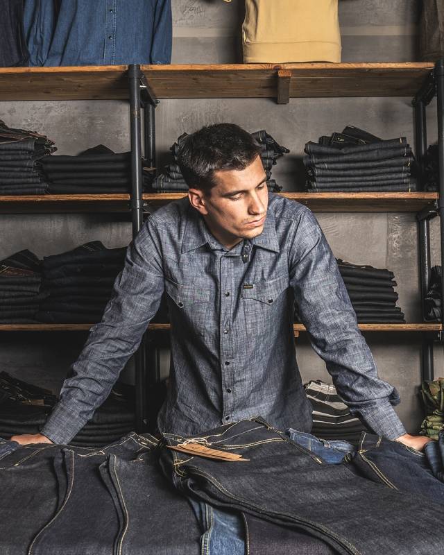 Pike Brothers 1952 Rider Shirt Huaba blue Günstig kaufen