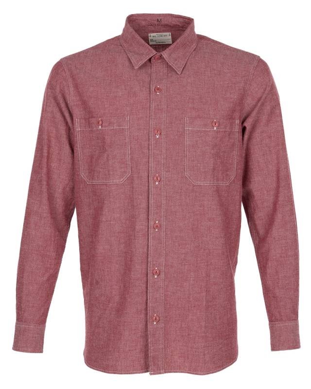 Pike Brothers 1940 USN Chambray Shirt Harbor Red