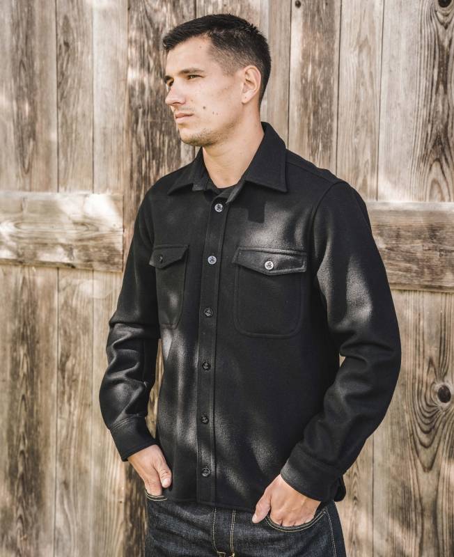 Pike Brothers 1943 CPO Shirt black wool Günstiger Verkauf