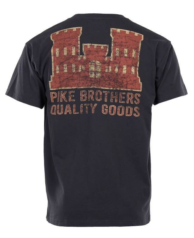 Pike Brothers 1969 Sports Tee Red Castle Logo Print Fabrikverkauf