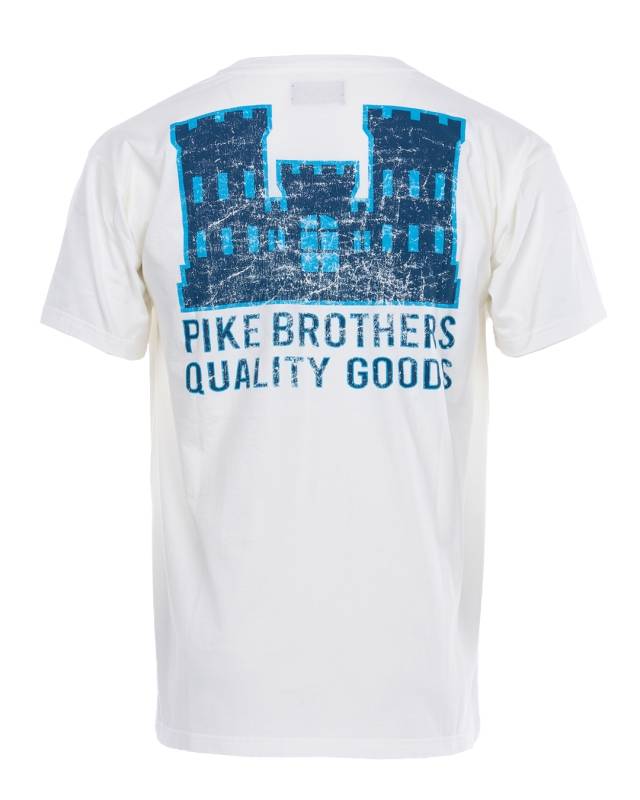 Pike Brothers 1969 Sports Tee Blue Castle Logo Print Blitzverkäufe