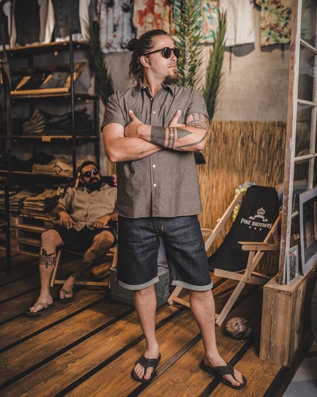 Pike Brothers 1937 Roamer Shirt Short sleeve charcoal grey im Angebot