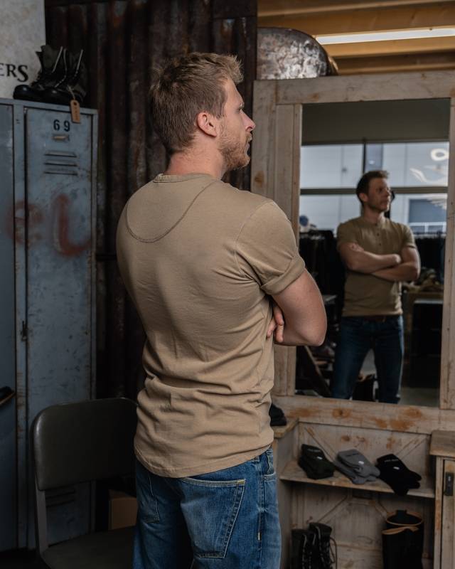 Pike Brothers 1927 Henley Shirt short sleeve Mojave beige Outlet