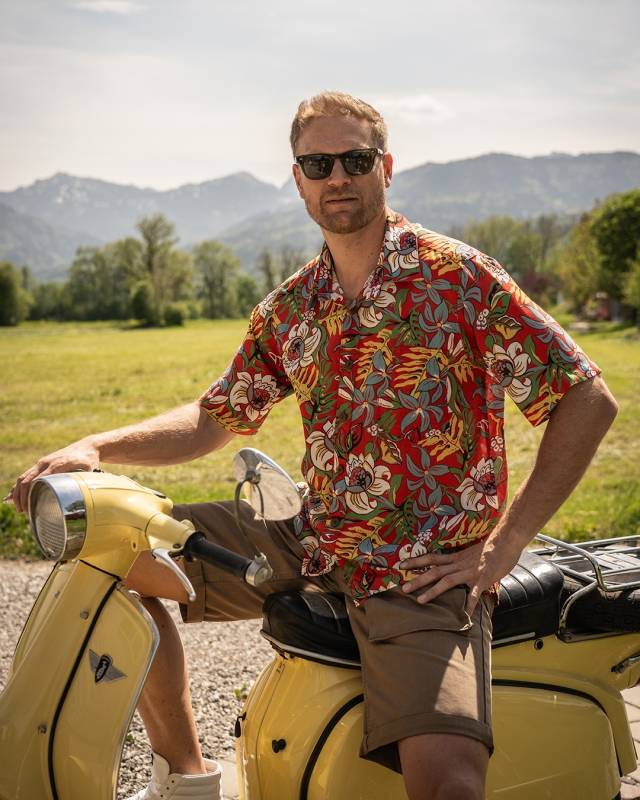 Pike Brothers 1937 Roamer Shirt short sleeve Naupaka red Online