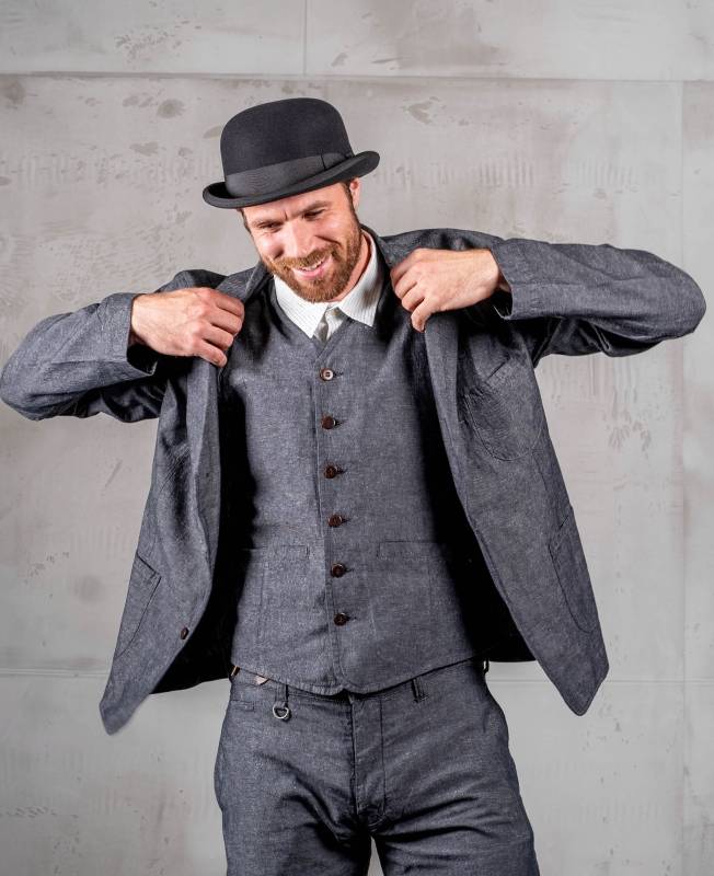 Pike Brothers 1921 Bowler Hat grey Auslauf