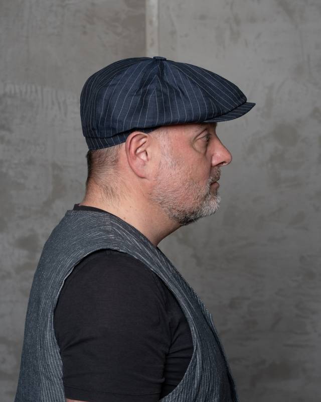 Pike Brothers 1928 Newsboy Cap Chicago blue Fabrikverkauf