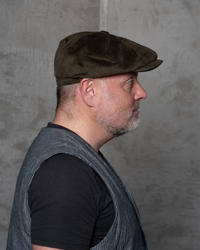 Pike Brothers 1928 Newsboy Cap olive cord Verkauf
