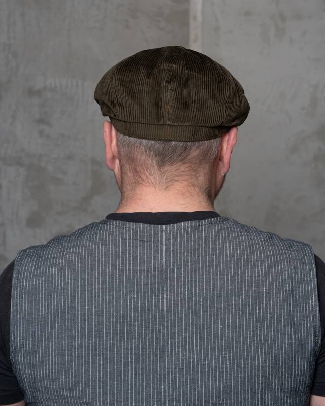 Pike Brothers 1928 Newsboy Cap olive cord Verkauf
