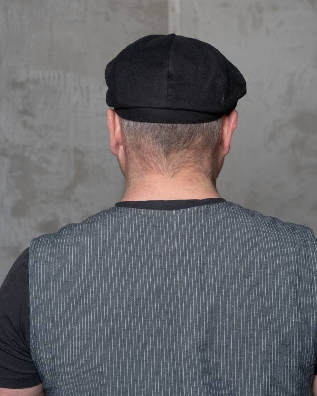 Pike Brothers 1928 Newsboy Cap Moleskin sulphur black Verkauf