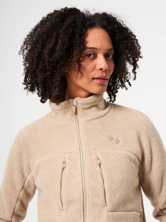 Pinqponq Fleece Jacket - Caramel Khaki (Female) Schlussverkauf