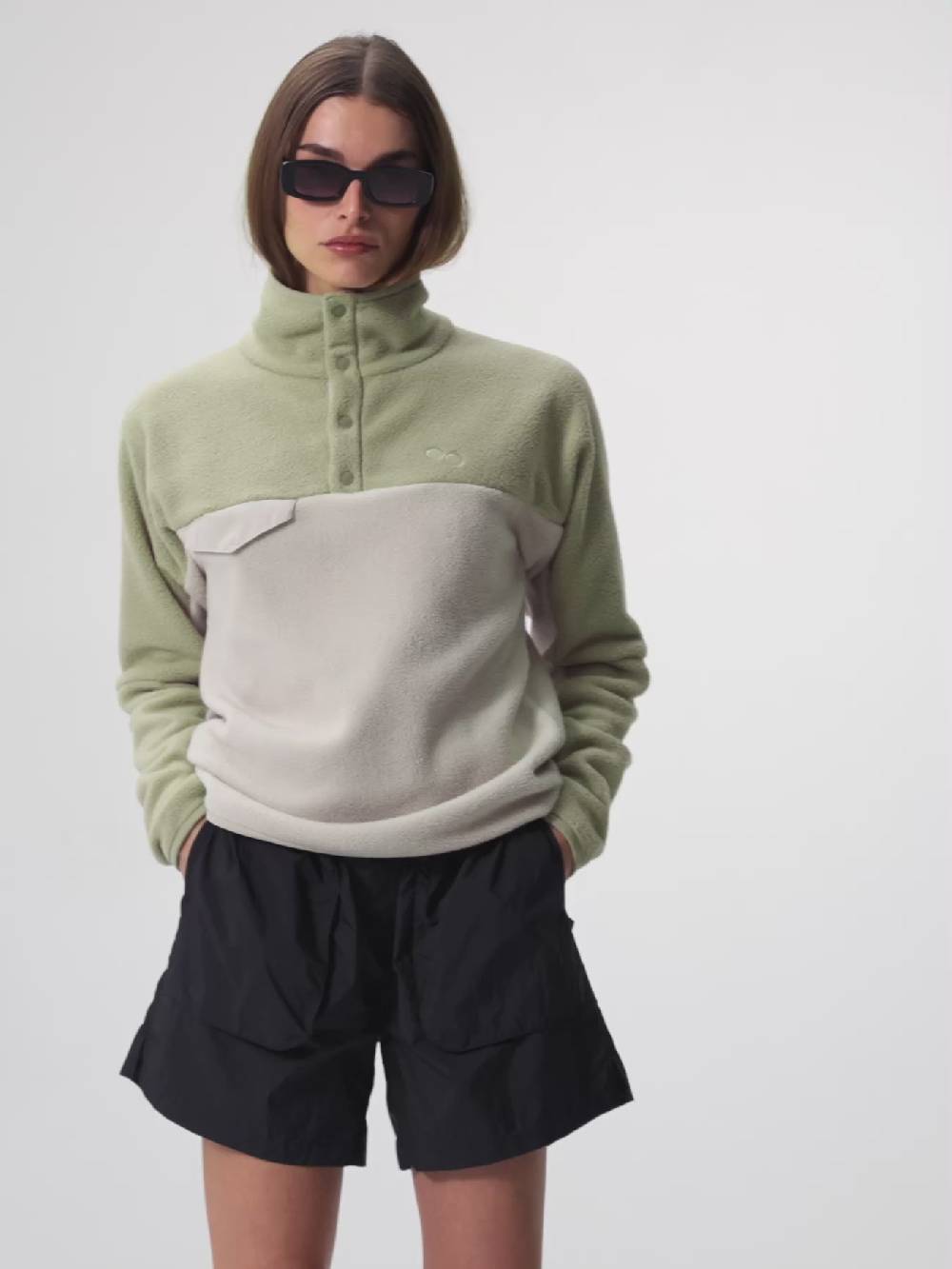 Pinqponq Fleece Pullover - Tune Olive (Unisex) Verkauf